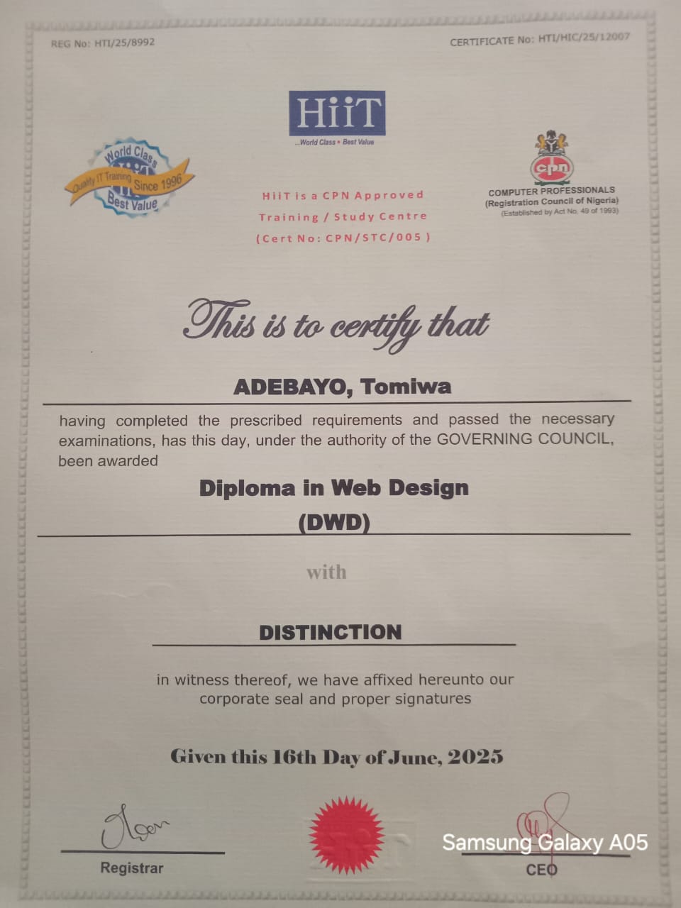 Certificate 1